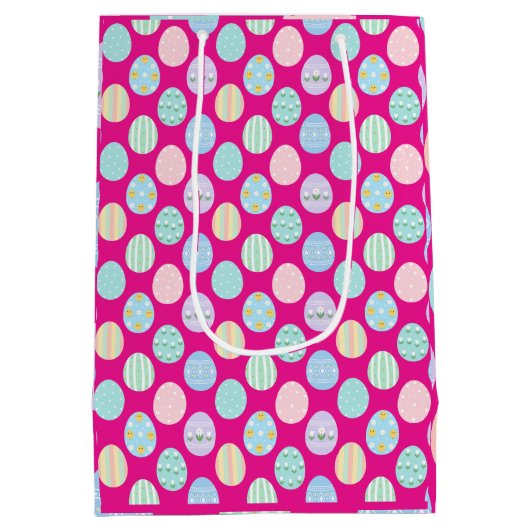 Sac Cadeau Moyen Cute Pastel Easter Eggs Pattern  (Dos)