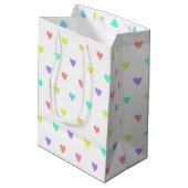 Sac Cadeau Moyen Cute Pastel Rainbow Hearts Motif (Dos Angle)