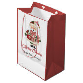 Sac Cadeau Moyen Cute Personalized Santa Christmas Holiday (Devant Angle)