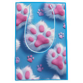Sac Cadeau Moyen Cute Pink Paw Print Gift Bag (Devant)
