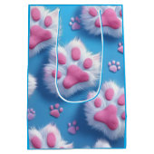 Sac Cadeau Moyen Cute Pink Paw Print Gift Bag (Dos)