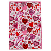 Sac Cadeau Moyen Cute Pink Red Hearts Blush Love Pattern (Dos)