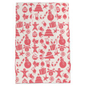 Sac Cadeau Moyen Cute Red Christmas Pattern - Festive & Fun (Dos)