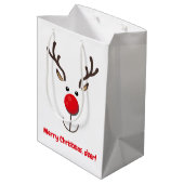 Sac Cadeau Moyen Cute Reindeer "Joyeux Noël, cerf" (Dos Angle)