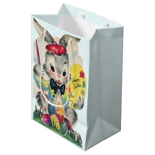 Sac Cadeau Moyen Cute retro vintage Easter bunny  (Devant Angle)
