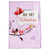 Sac Cadeau Moyen Cute Rose Brown & Rouge Valentines Inséparables (Dos)