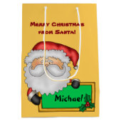 Sac Cadeau Moyen Cute Santa Claus personnalisé (Dos)
