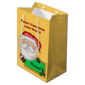 Sac Cadeau Moyen Cute Santa Claus personnalisé (Dos Angle)