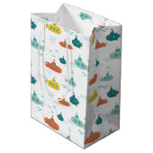 Sac Cadeau Moyen Cute Submarine Nautical Deep Sea Fish Pattern (Dos Angle)