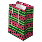 Sac Cadeau Moyen Cute Watermelon Motif rose et vert Anniversaire (Dos Angle)