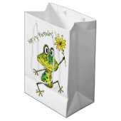 Sac Cadeau Moyen Cute Whimsical Happy Frog (Devant Angle)