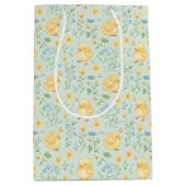 Sac Cadeau Moyen Cute Yellow Chicks and Flowers Pattern (Devant)