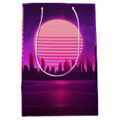 Sac Cadeau Moyen cyberpunk électronique synthwave scifi rose (Devant)