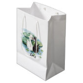 Sac Cadeau Moyen Cygnes noirs et blancs Shower de mariage nénuphars (Devant Angle)