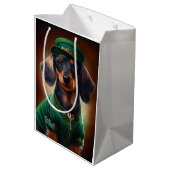 Sac Cadeau Moyen Dachshund Dog en tenue de la Saint Patrick (Dos Angle)