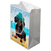Sac Cadeau Moyen Dachshund Dog sur la plage (Dos Angle)