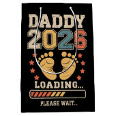 Sac Cadeau Moyen Daddy 2026 Loading Baby Announcement Expecting Dad (Devant)