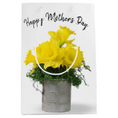 Sac Cadeau Moyen Daffodil Bouquet Fête des Mères (Devant)