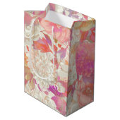 Sac Cadeau Moyen Dahlias et design Rose (Dos Angle)