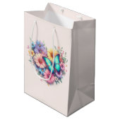 Sac Cadeau Moyen Daisy Flowers with a Beautiful Butterfly (Devant Angle)