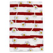 Sac cadeau moyen Daisy Red Stripes (Devant)