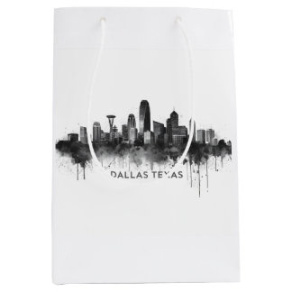Sac Cadeau Moyen Dallas Texas Skyline Black and White Cityscape
