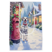 Sac Cadeau Moyen Dalmatian Festive Mailbox Christmas Art (Dos)