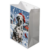 Sac Cadeau Moyen Dalmatie Winter Wonderland Noël Joie (Dos Angle)