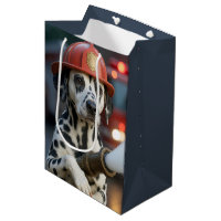 Dalmatien d'anniversaire avec un tuyau d'incendie