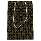 Sac Cadeau Moyen Damask 06 Black-Gold-Medium Cadeau (Devant)