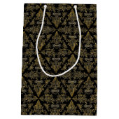 Sac Cadeau Moyen Damask 06 Black-Gold-Medium Cadeau (Dos)