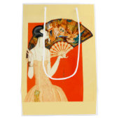 Sac Cadeau Moyen dame art déco avec ventilateur (Dos)