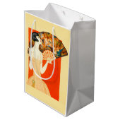 Sac Cadeau Moyen dame art déco avec ventilateur (Dos Angle)