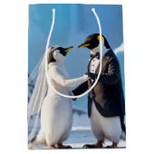 Sac Cadeau Moyen Dancing Bride and Groom Penguins (Devant)