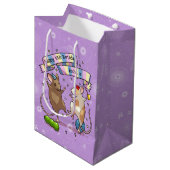 Sac Cadeau Moyen Dancing Mice Ajouter Le Nom Joyeux Anniversaire Fê (Devant Angle)