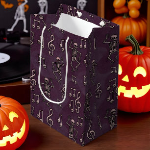 Sac Cadeau Moyen Dancing Skeleton Music Notes Halloween