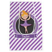 Sac Cadeau Moyen Danseur de ballet de fille; Ballerina; violet et b (Dos)