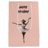 Sac Cadeau Moyen Danseur De Ballet Gibbon Monkey Dans Un Tutu, (Dos)