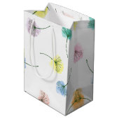 Sac Cadeau Moyen Dansons | Motif floral aquarelle (Dos Angle)