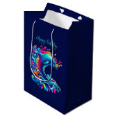 Sac Cadeau Moyen Dauphin coloré (Devant Angle)