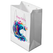Sac Cadeau Moyen Dauphin coloré - (Devant Angle)