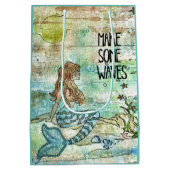 Sac Cadeau Moyen De Belles Sirènes Font Des Vagues (Dos)