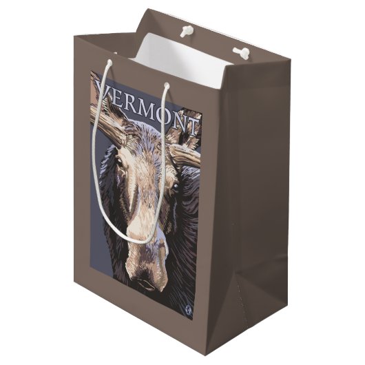 Sac Cadeau Moyen De VermontMoose fin (Devant Angle)
