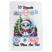 Sac Cadeau Moyen Décorations Festives de Noël Père Noël (Dos)