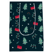 Sac Cadeau Moyen Deep Green Christmas Trees Perfect (Dos)