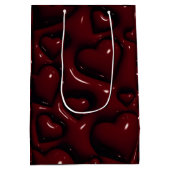 Sac Cadeau Moyen Deep Red Glossy Hearts Gift Bag (Dos)