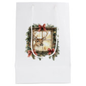 Sac Cadeau Moyen Deer in Window Red Bows Christmas (Dos)