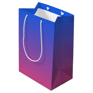 Sac Cadeau Moyen dégradé bleu et rose ombre