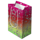 Sac Cadeau Moyen Dégradé de Noël parties scintillant brillant confe (Devant Angle)