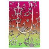 Sac Cadeau Moyen Dégradé de Noël parties scintillant brillant confe (Dos)